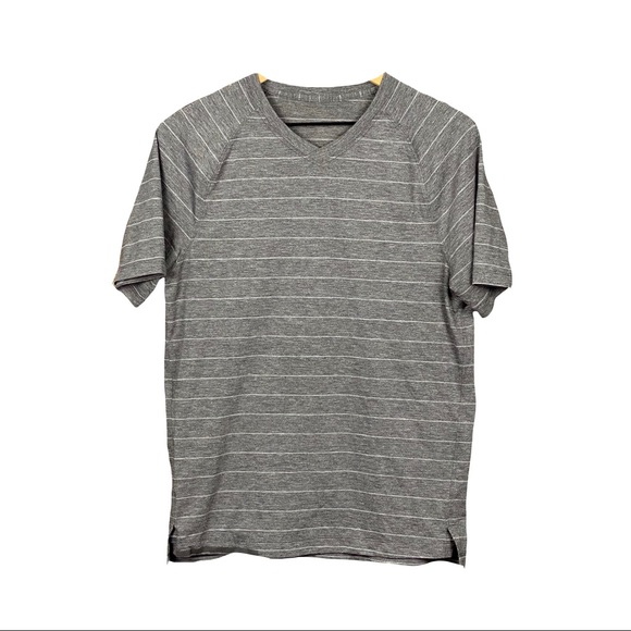 lululemon athletica Other - Lululemon Men’s Gray Stripped V-neck T-shirt